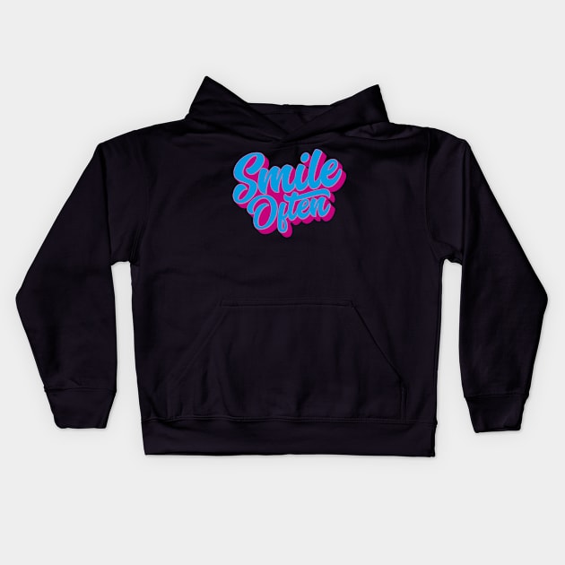 Smile Often Kids Hoodie by cowyark rubbark